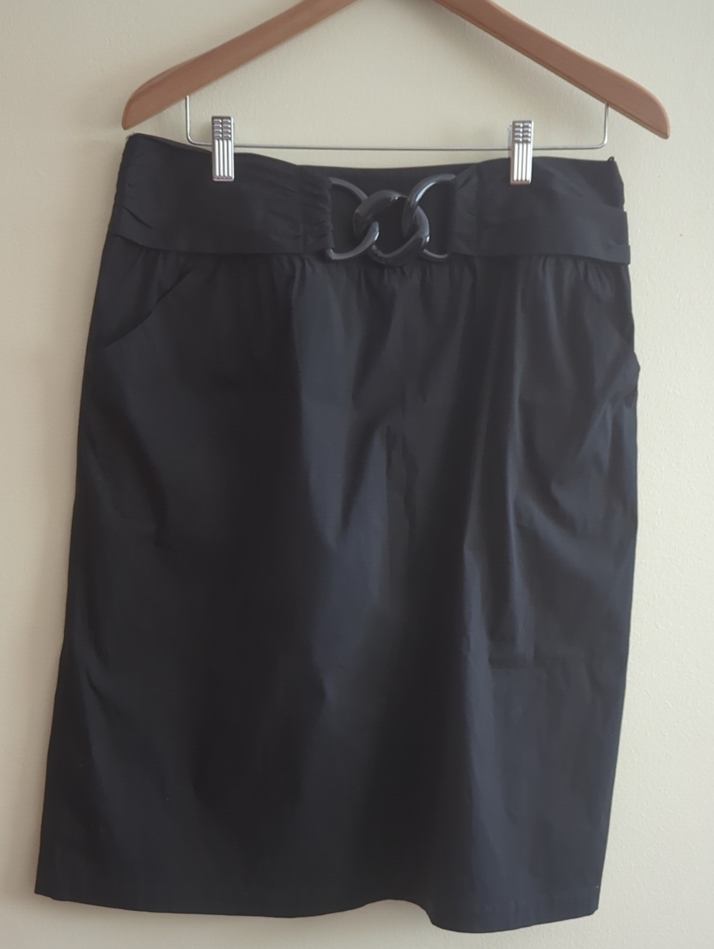 Lafayette 148 New York Black Pencil Skirt Size 12